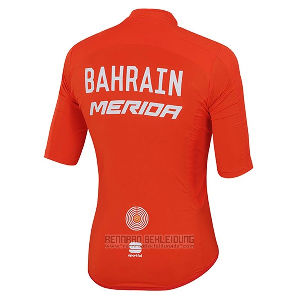 2017 Fahrradbekleidung Bahrain Merida Orange Trikot Kurzarm und Tragerhose